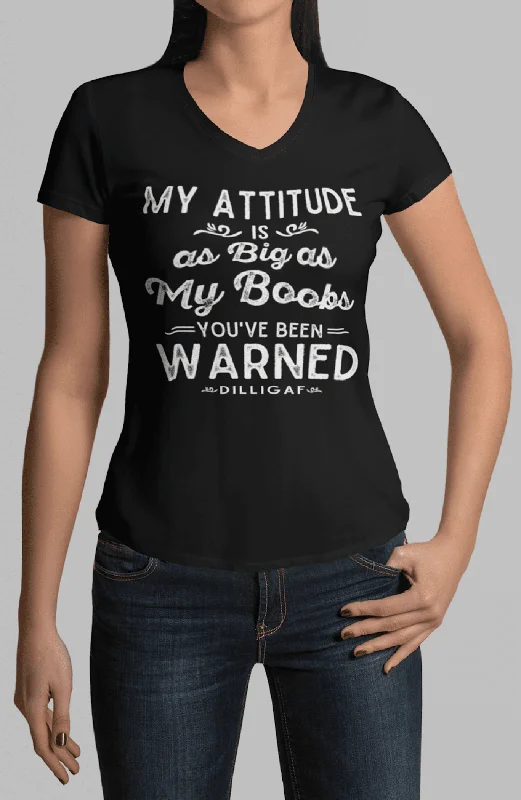 Women's Blouse with Sweetheart CollarYou've been warned V Neck Tee