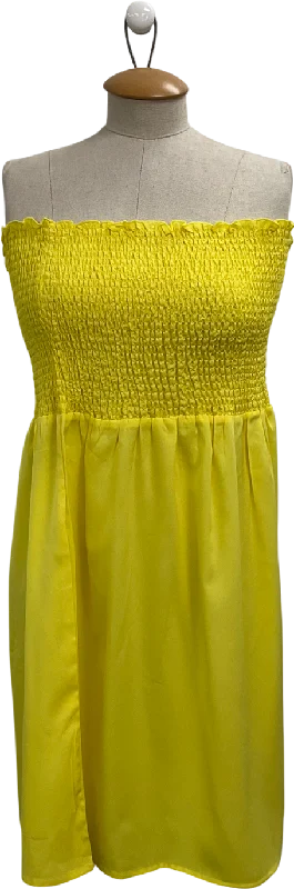 Women's Rounded Collar SweatersStudio Yellow Strapless Top UK 16