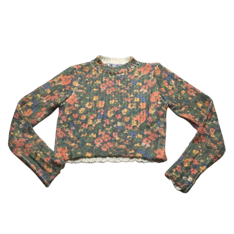 Women's Flounced SweatersSweater By Zara In Multi-colored, Size: S