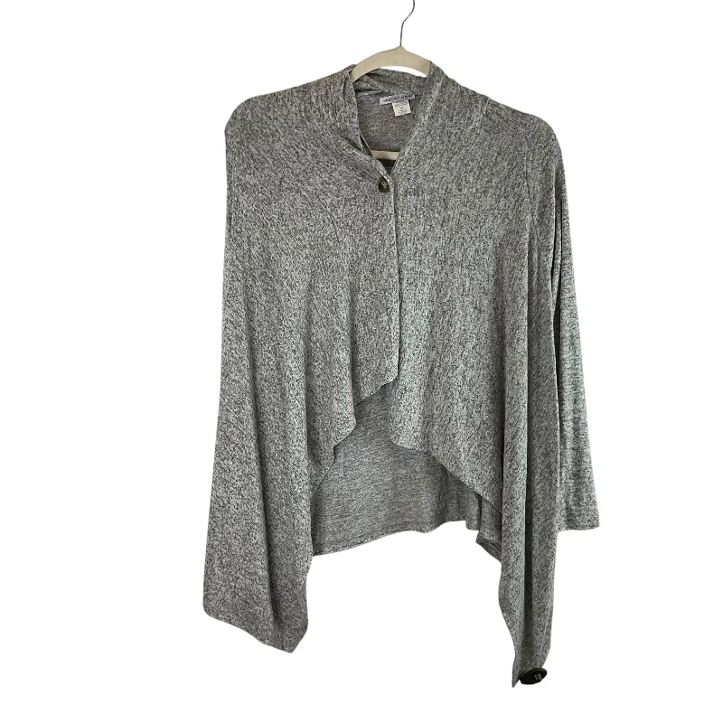 Women's High Collar SweatersCardigan By Notations In Grey, Size: Xl