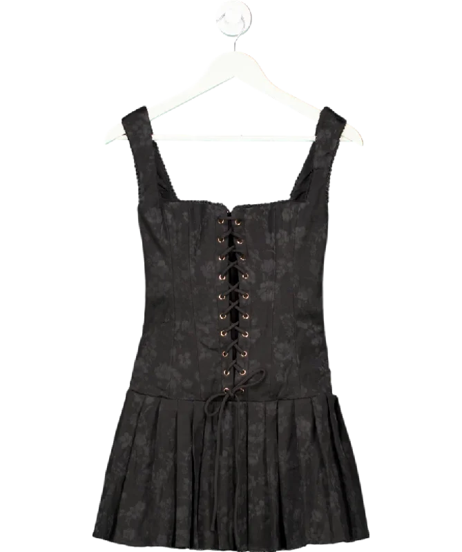 Women's Button-Up CardigansHouse of CB Talia Black Pleated Mini Dress UK S