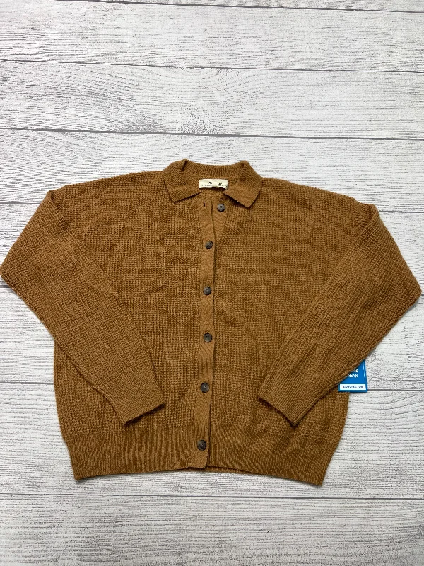 Women's Collarless Design SweatersCashmere Sweater Cardigan By Madewell In Brown, Size: S