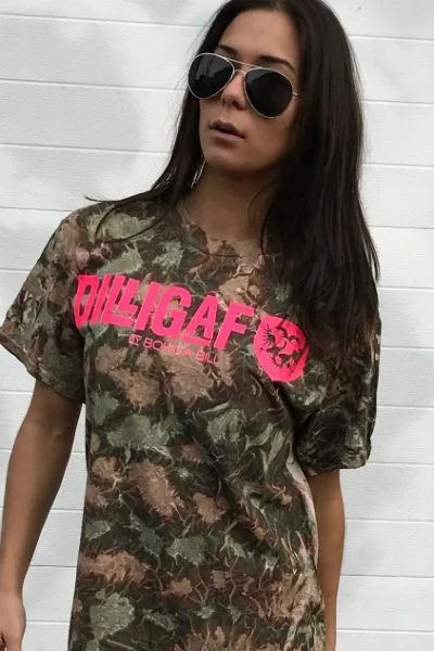 Women's Blouse with Sweetheart CollarDilligaf Signature Camo Tie-Dye