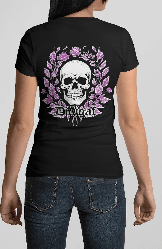 Women's Blouse with Long LengthPurple Vine Skull