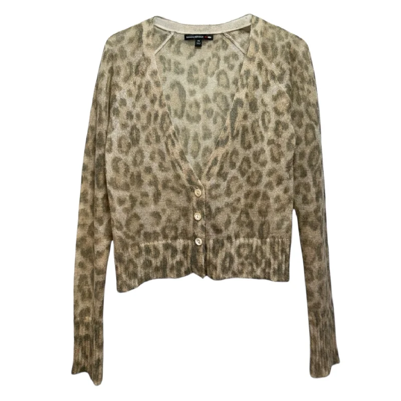 Women's Ukrainian Wool SweatersMohair Blend Sweater Cardigan By Banana Republic In Animal Print, Size: M