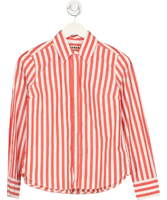 Women's Patterned SweatersBoden Red 100% Cotton Stripe Shirt Petite UK 6