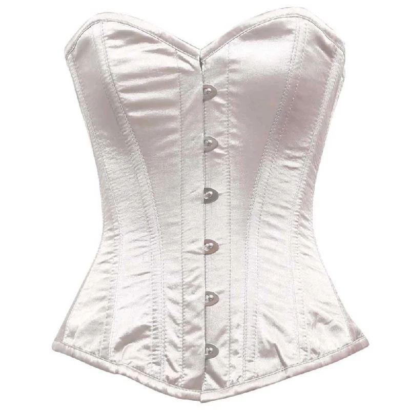 open-bust bodysuit for dressesELEGANT SILVER SATIN