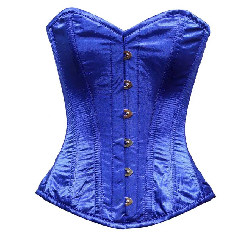 backless dress shaper with clear strapsELEGANT BLUE SATIN