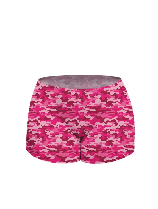 floral lace thong panties with a high-cut leg designAiraModal™ Pink Camo Boy Short