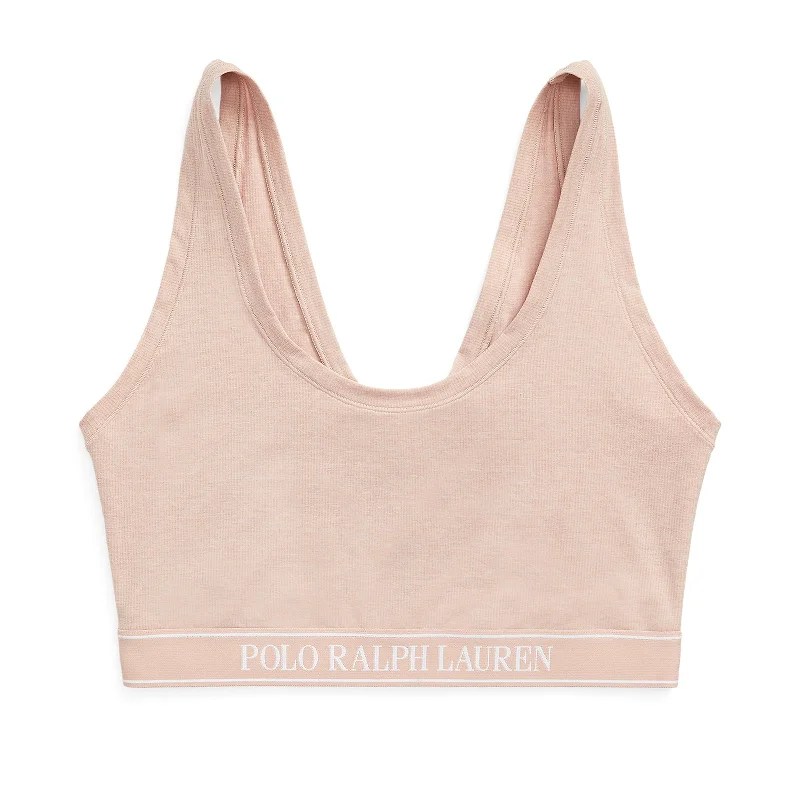 seamless sports bra for swimmingPolo Ralph Lauren, Bralette Built Up, Polo Essentials, clay