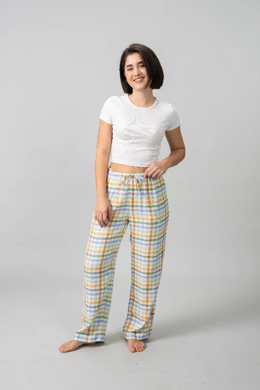 women's pajamas in soft, breathable materialsPastel Check Cotton Blend Women's Pajama