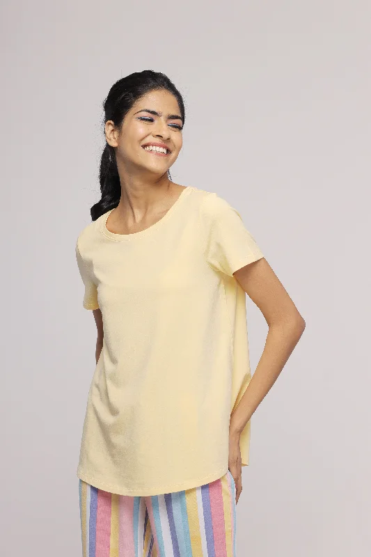 women's pajamas in a cozy, plush fabricPastel Yellow Top