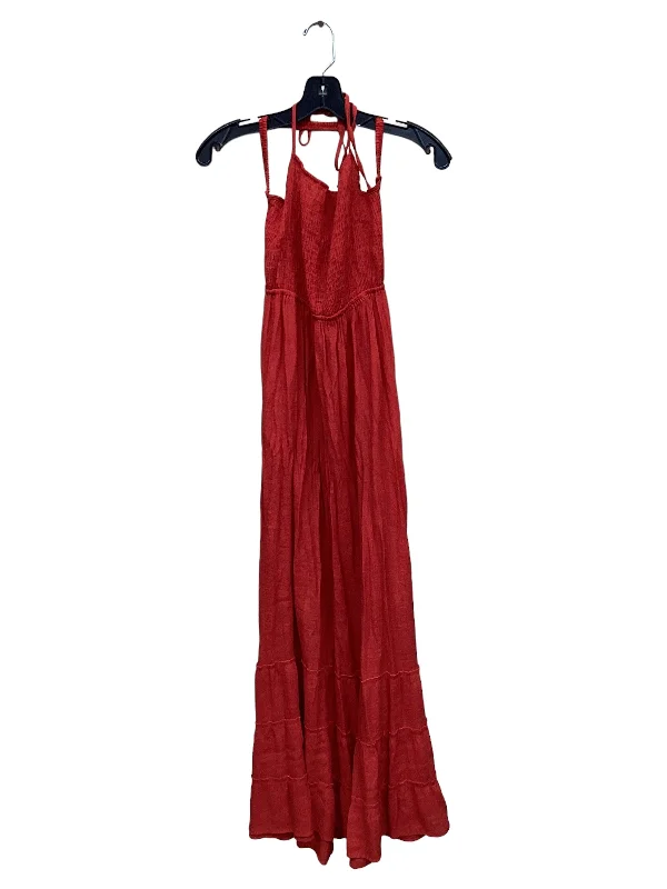 Women's Low-Neck DressesRed Dress Casual Maxi Clothes Mentor, Size M