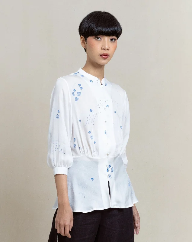 Women's Blouse with RufflesSERIBU BUNGA - Tailored Top