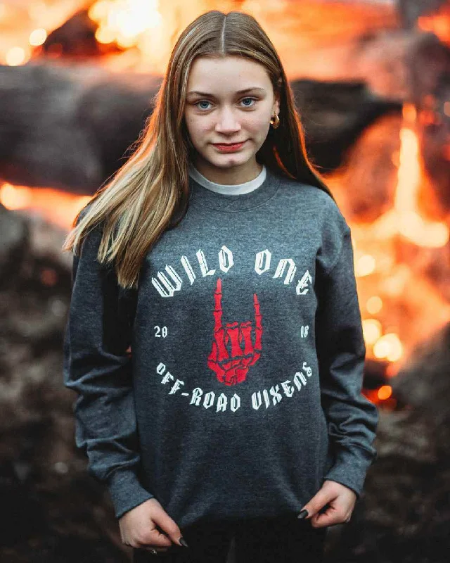 Women's Hooded Sweatshirts with Welt PocketsYouth Wild One Crewneck