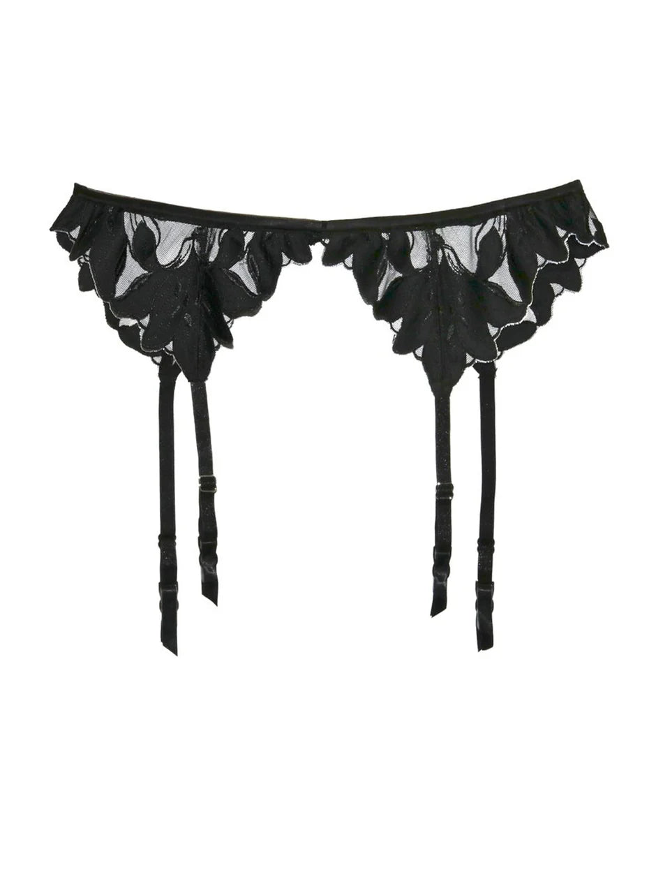 seamless underwire braBlack Lily Embroidery Garter Belt