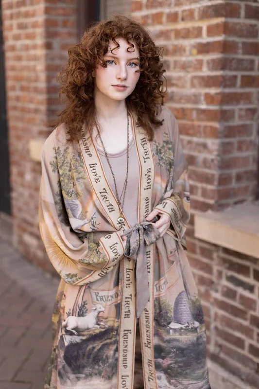 women's pajamas with a sophisticated, modern twistMarket of Stars Friendship Love and Truth Vintage Wash Opera Duster