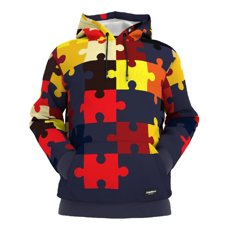 Women's Hooded Sweatshirts with Tapered WaistPuzzled Hoodie