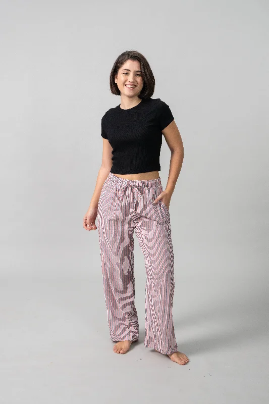 women's pajamas with pocketsScarlet Pinstripe Cotton Women's Pajama