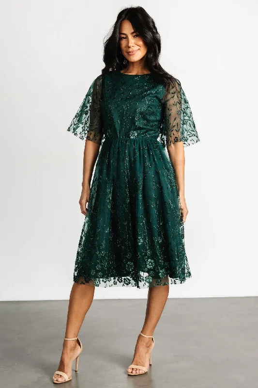 Women's Vintage ShortsDuchess Tulle Dress | Dark Green Sparkle