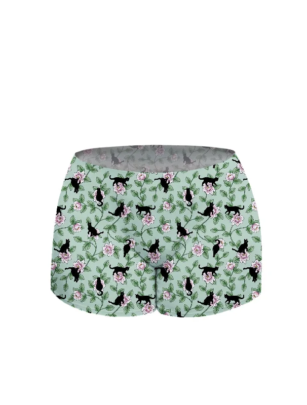 seamless panties with a concealed waistband for a smooth undergarment lineAiraModal™ Floral Felines Boy Short