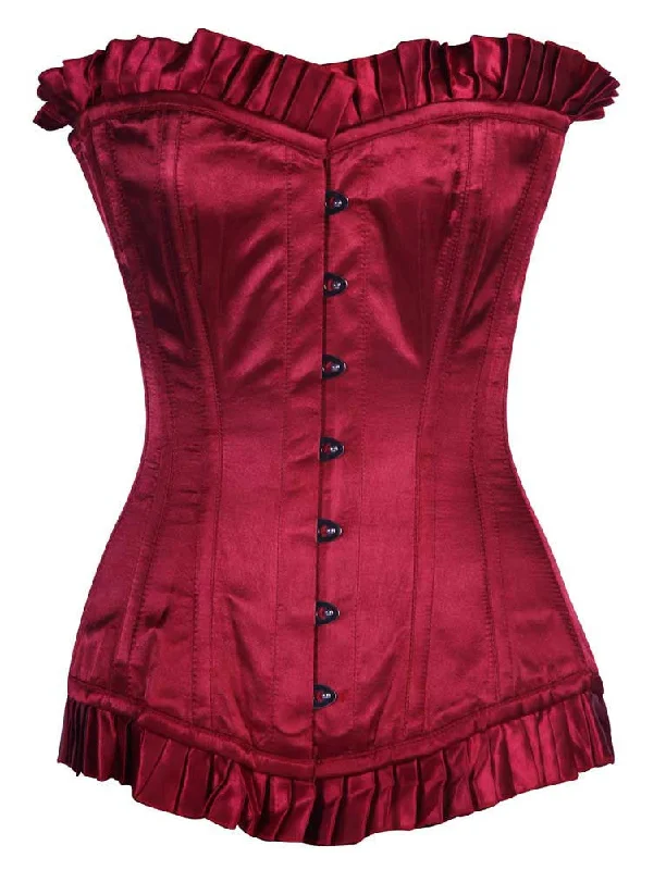 full-body suit with mesh panels for comfortACA MAROON SATIN