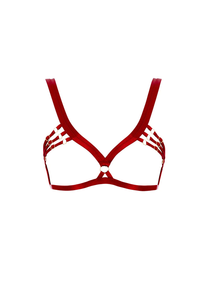 seamless bralette for layeringBurnt Red Bondage-Belle Frame Bra