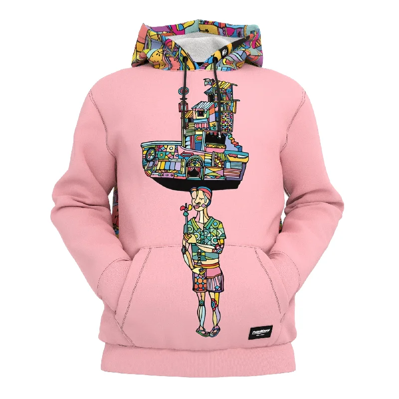 Women's Hooded Sweatshirts with Brocade LiningOlindo Pink Hoodie