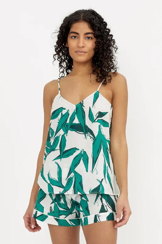 women's pajamas with a touch of whimsical funCami Top - Cleo Print Green