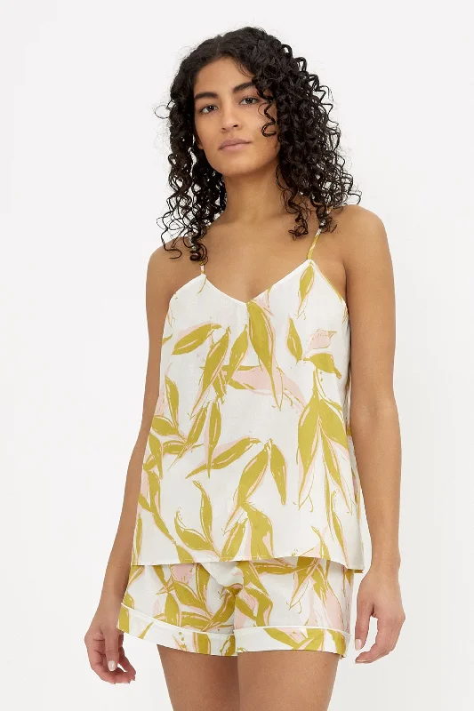 women's pajamas for those who cherish their bedtime routinesCami Top - Cleo Print Yellow