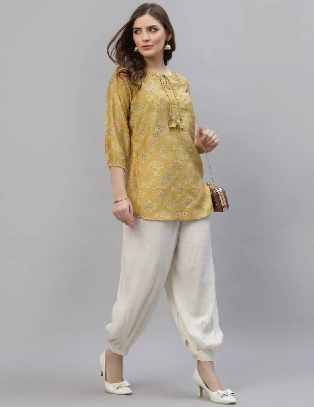 Women's Running ShortsYellow Short Kurti