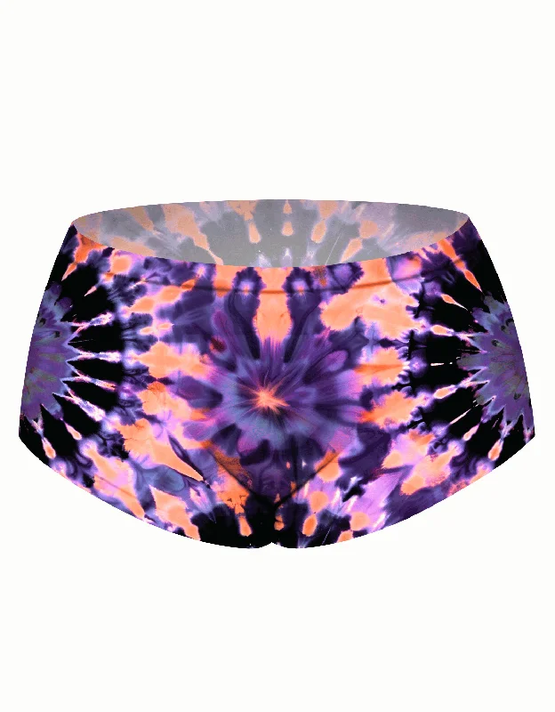 high-compression workout underwear for womenAiraModal™ Purple Spiral Tie-Dye Boy Short