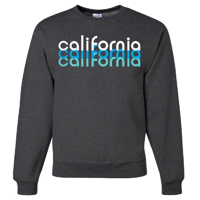 Women's Hooded Sweatshirts with Denim LiningCalifornia Cool Stacked Crewneck Sweatshirt