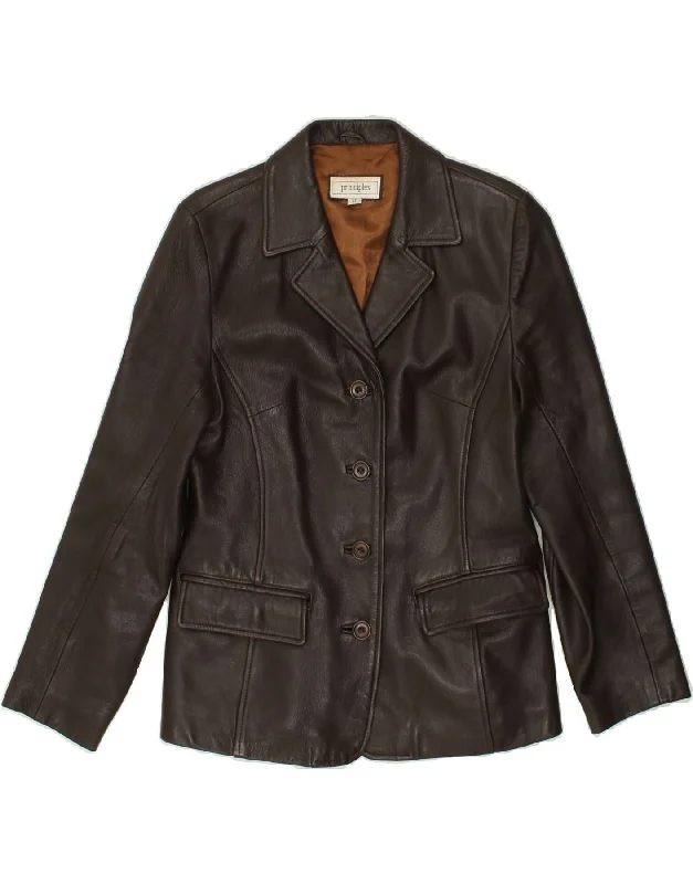 Women's Winter CoatsPRINCIPLES Womens Leather Jacket UK 12 Medium Brown