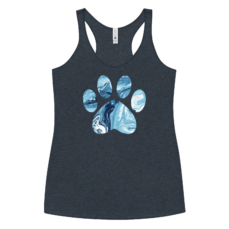 Women's Blouse with Cap SleevesMarbled Paw Tank Top