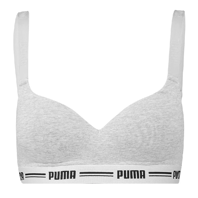 wireless bra with foam cups for shapePUMA, Damen Padded Top, grey melange