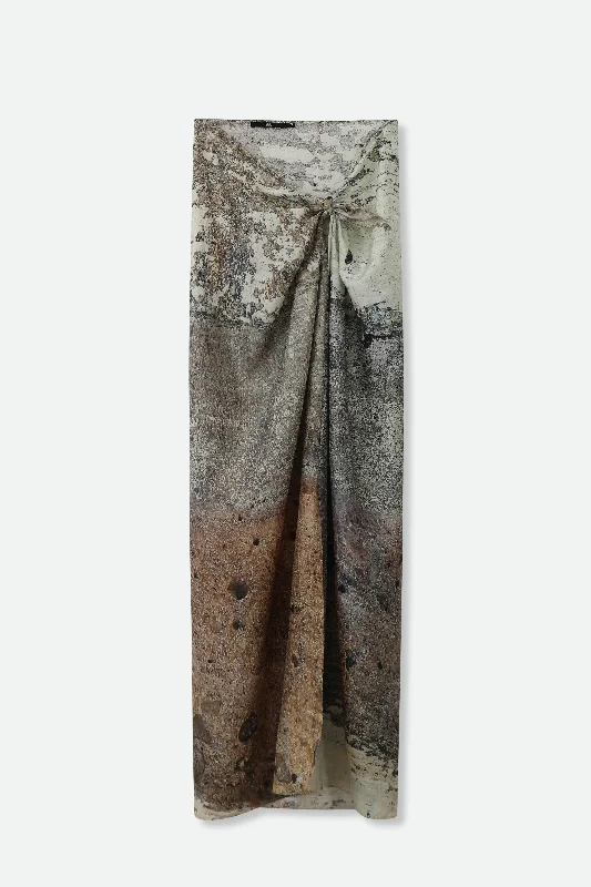 Women's Leather SkirtsPAREO SKIRT IN HAND-DYED SILK IN CEMENT