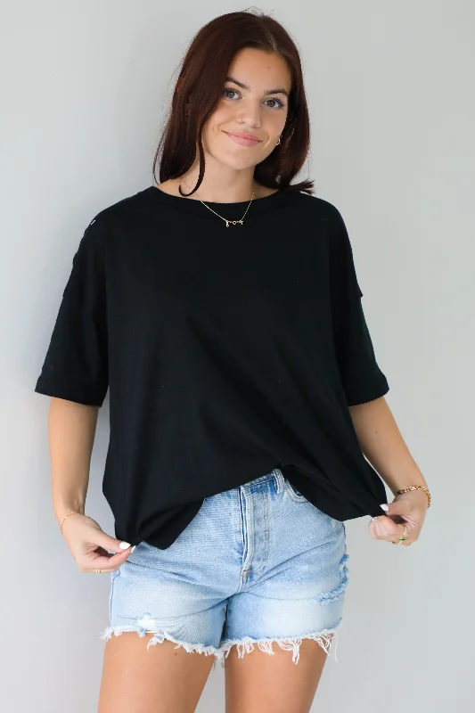 Women's Jumpsuits with Flared LegNew Fave Tee: Black