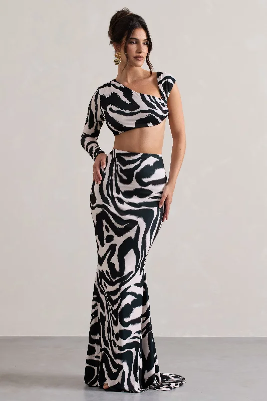 Women's Maxi SkirtsNeomie | Zebra Print Fishtail Maxi Skirt