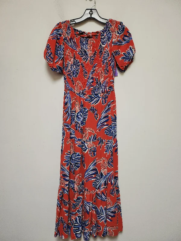 Women's Flared DressesTropical Print Dress Casual Maxi Clothes Mentor, Size M