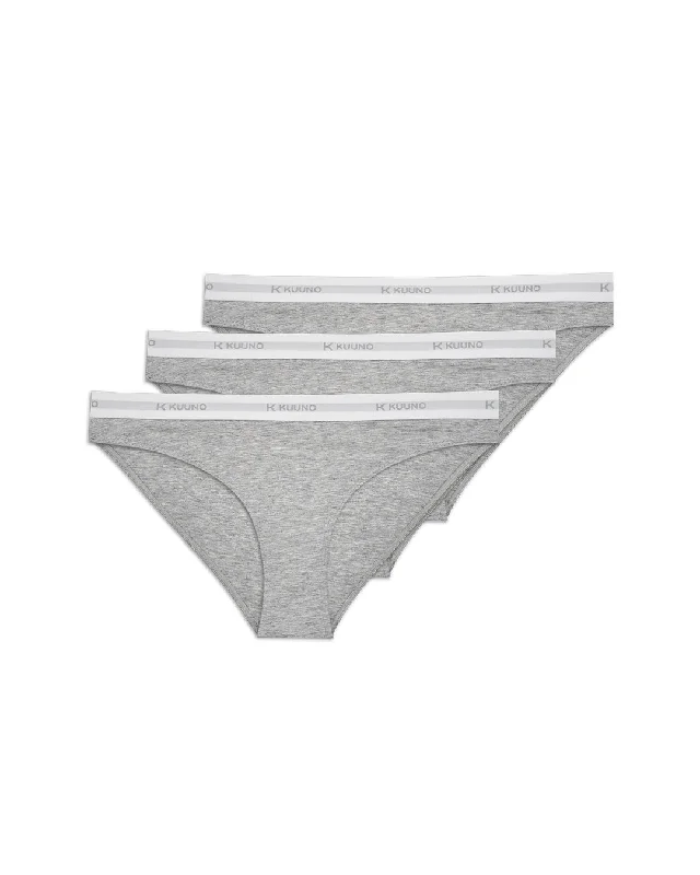 stretch lace panties with a sheer lace waistband for a seductive appeal3er-Set Everyday Classic Brief Light Grey