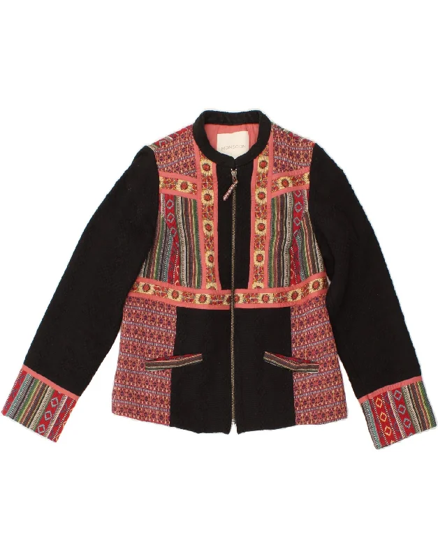 Women's Blazer CoatsMONSOON Womens Blazer Jacket UK 10 Small Multicoloured Fair Isle Cotton