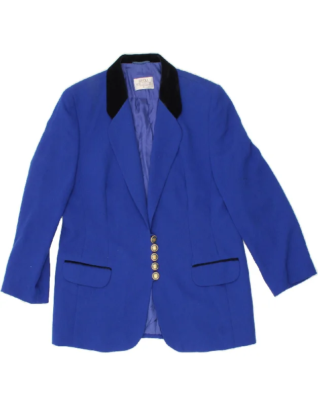 Women's Parka CoatsHUCKE Womens 5 Button Blazer Jacket UK 20 2XL Blue Polyester