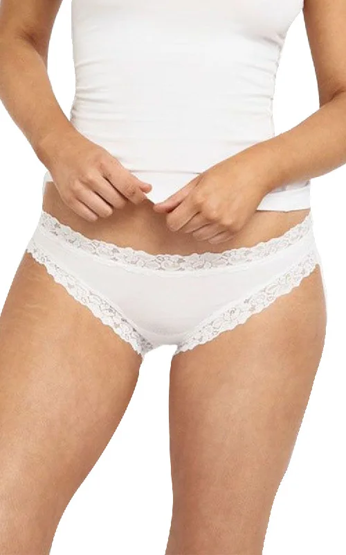 sheer lace panties with an adjustable waistbandJockey 94% Cotton Underwear Bikini in White Parisienne