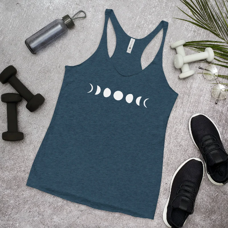 Women's Blouse with U-Shaped CollarMoon Phases Tank