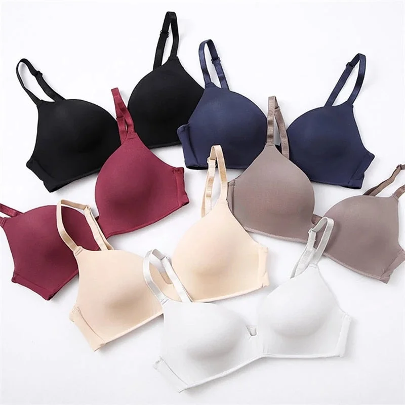 plus-size wireless racerback braIce Silk Bra For Women Small Size Comfort Wireless Gather Sexy Underwear Push Up Simple Lingerie Seamless Brassiere Bralettle