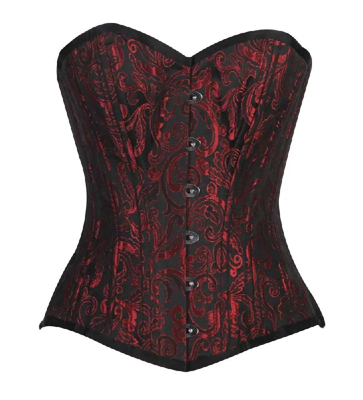 plus-size waist cincher with power mesh for supportWT-OB RED/BLACK BRO-300