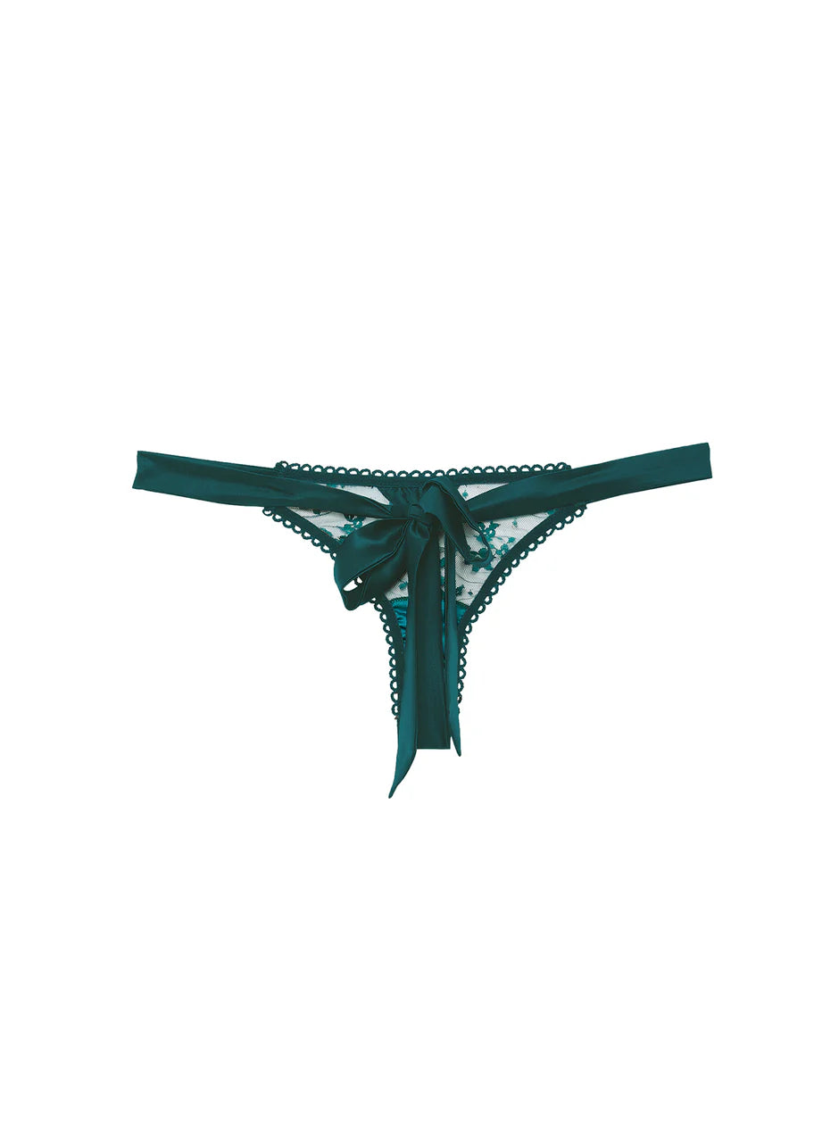 wireless nursing braCrystal Teal Untie Me Thong