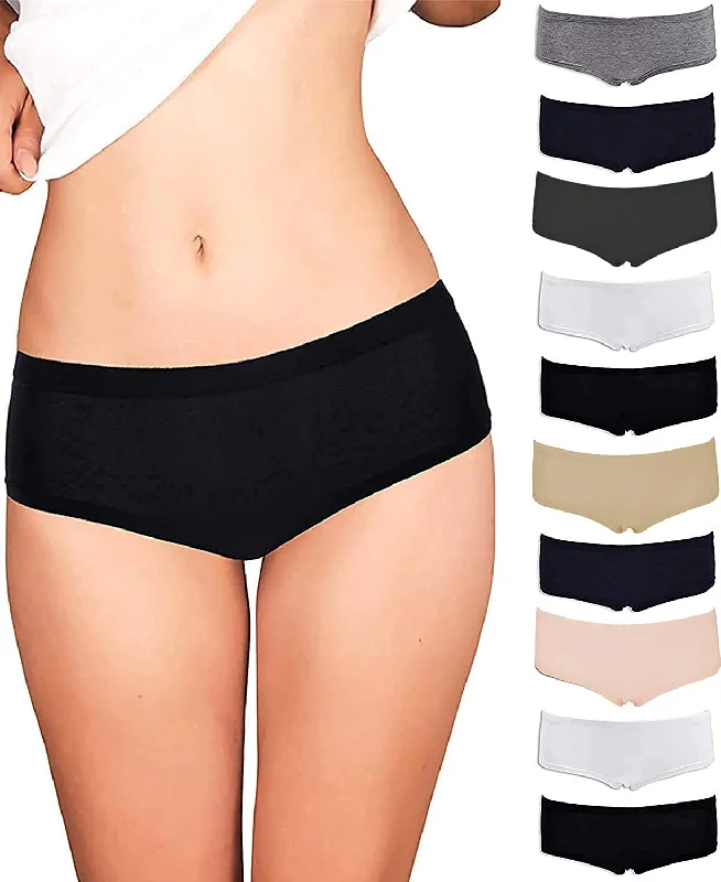 maternity support underwear for pregnant womenEmprella Women’s Boyshort Panties (10-Pack) Comfort Ultra-Soft Cotton Underwear