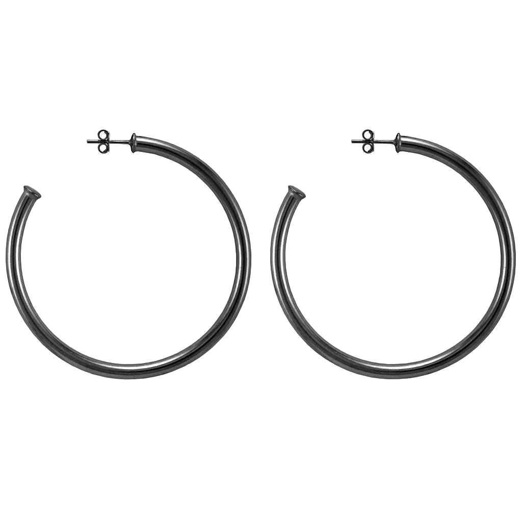 Women's Jumpsuits with BeltSheila Fajl Everybody's Favorite Gun Metal Hoops